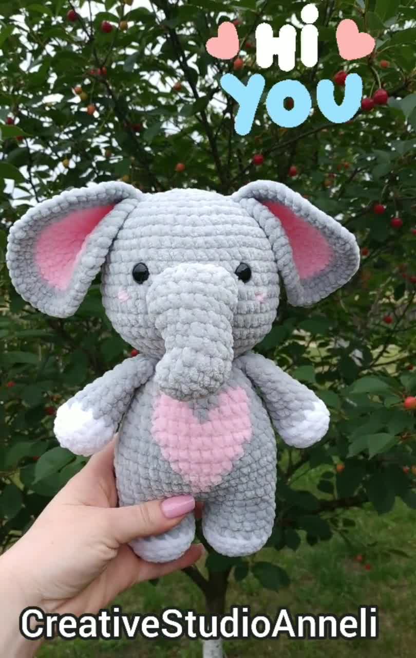 Crochet Elephant Plushie/ Amigurumi Elephant Doll/ Wild 