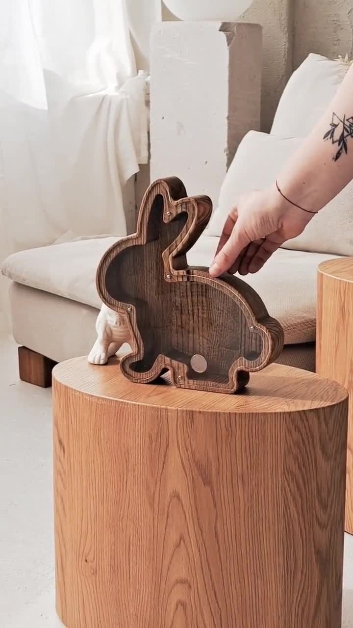 Salvadanaio personalizzabile per bambini - Grazioso design a forma di coniglietto - Idea regalo di Pasqua per bambini! - Italia