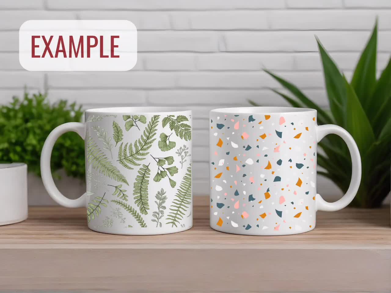 Duo Mug Mockup for Print on Demand. White Ceramic Mug 11oz, Twin Mug  Mockup, Left and Right Handle, Front and Back, Coffee Cup Template
