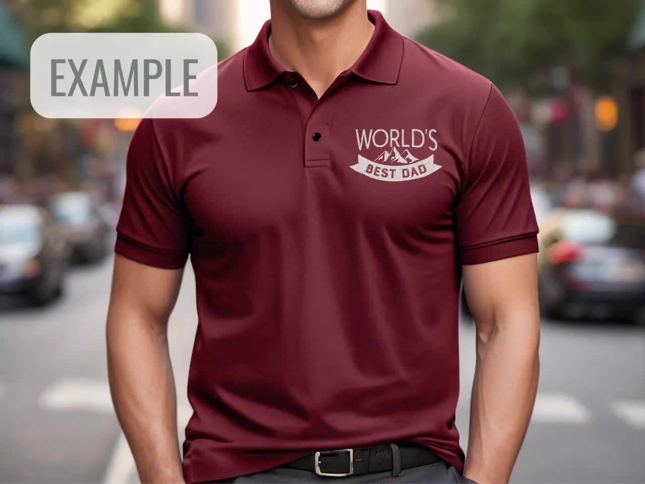 Red Premium Poloshirt Mockup for Print on Demand. Ideal for