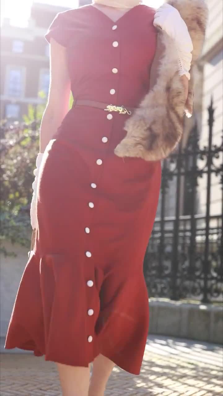 Ginger mermaid wiggle / custom made dress retro 50s made to measure pinup  clothing