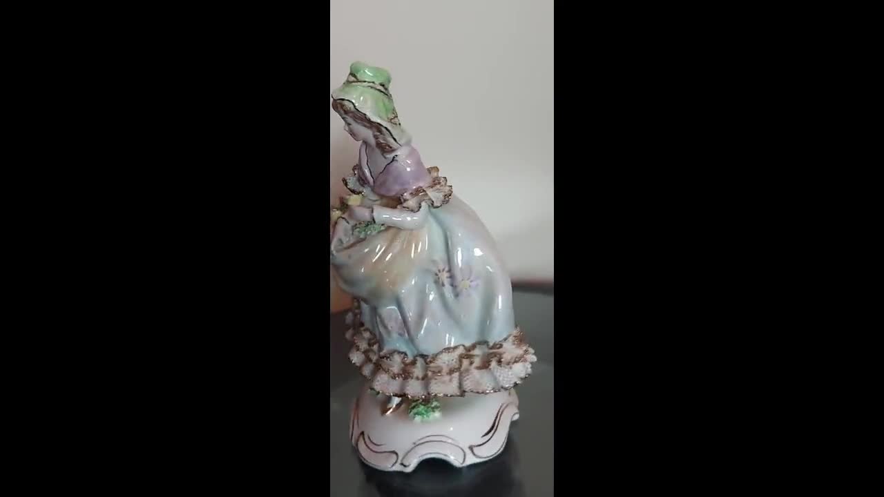 ビクトリアンスタイル 陶器製 女性像 Porcelain Vintage Victorian Lady /japan/ Collectible Figurine/home