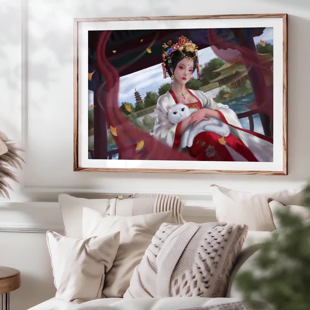Wu Zetian Digital Painting | Chinese Woman Asian Painting, Ancient