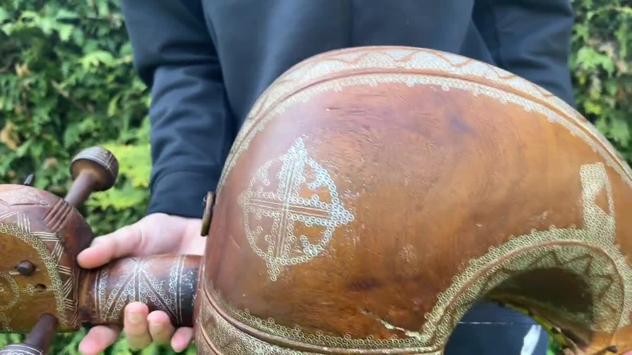アンティークのオリジナルアフガニスタン民族楽器サリンダ・ギチャク短