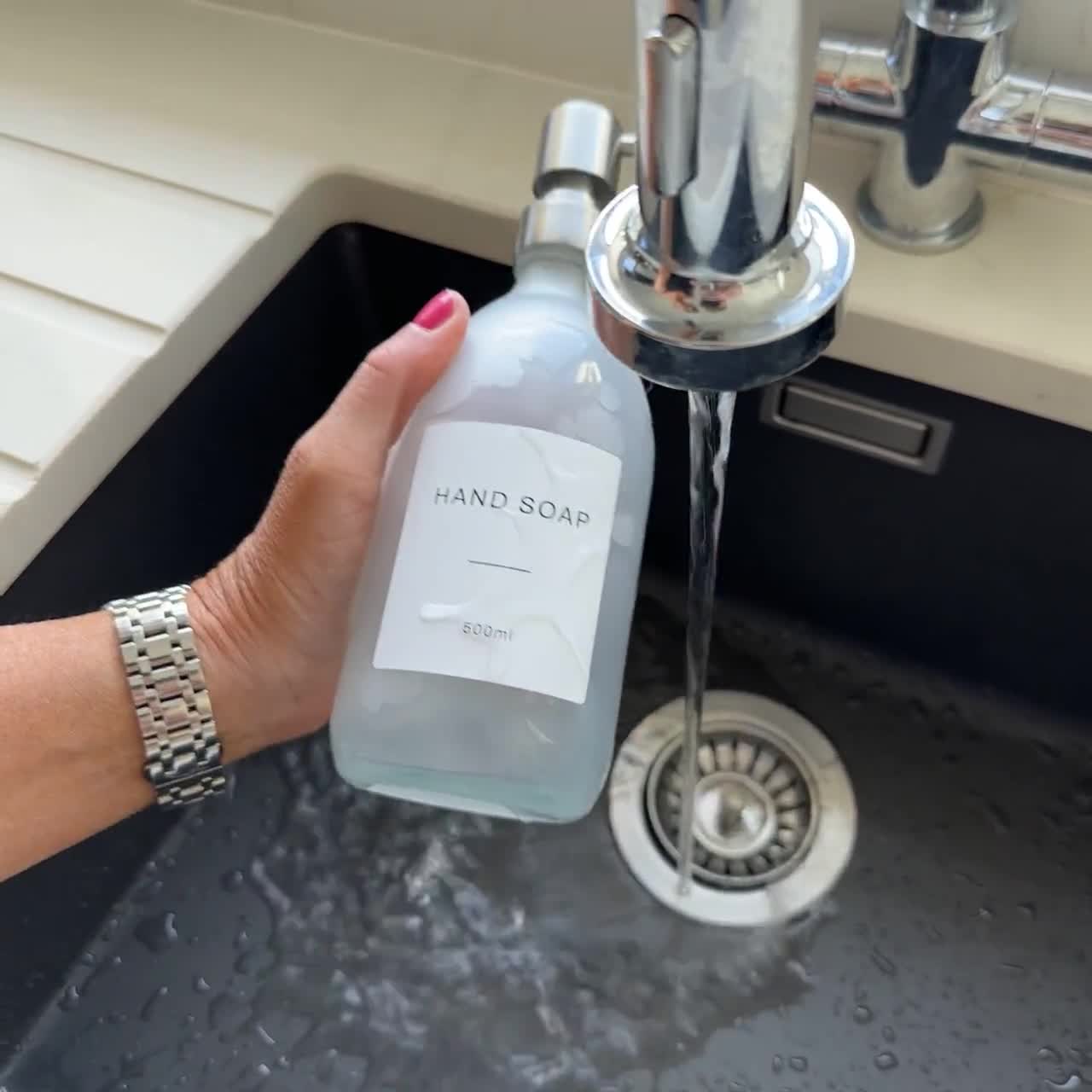 Adrinfly 2-Pieces, Glass Hand Soap And Lotion Dispenser With Hand Made Concrete Tray In White Bottles And Silver Pumps SNPH040IN014 - The Home Depot