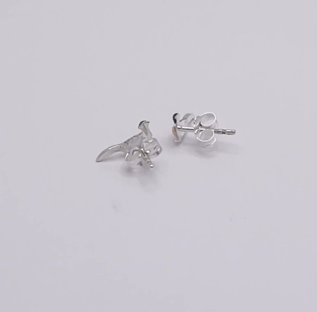Gemma J Orecchini A Bottone Con Fagiano – In Argento Sterling Con Dettagli In Oro Rosa E Smalto, 12x6 Mm, Regalo Country