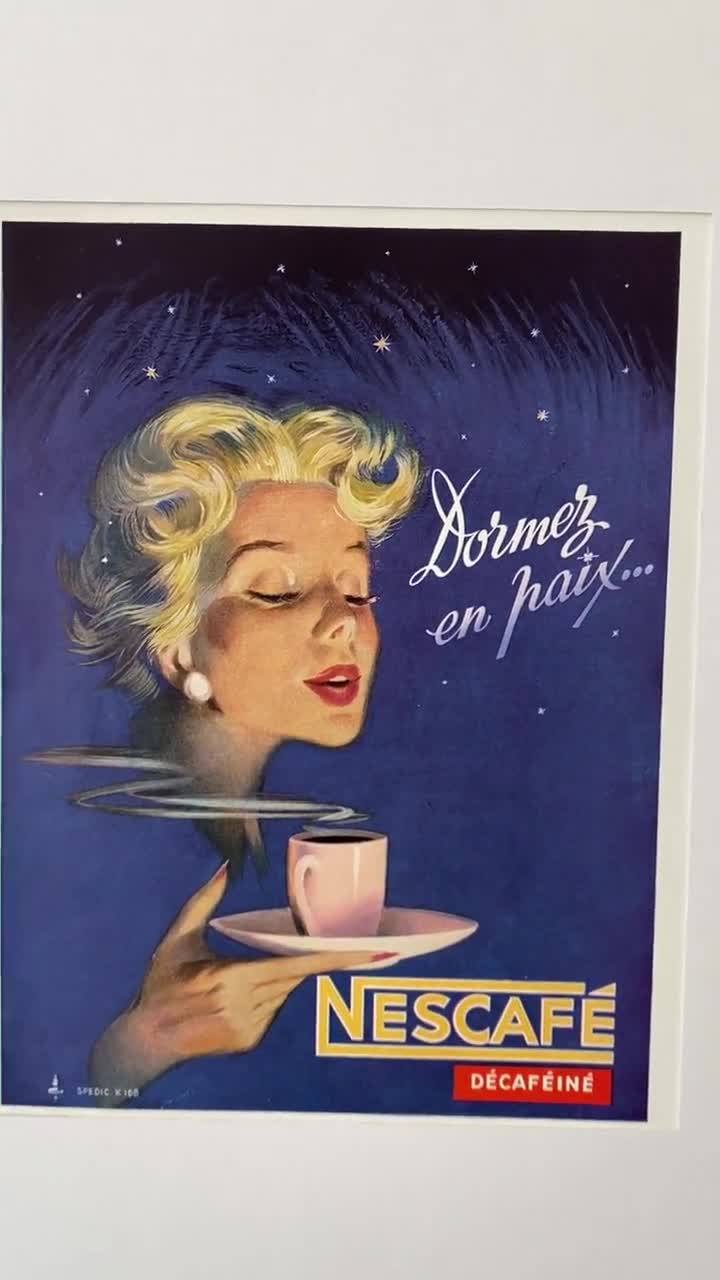 1950年代のオリジナルヴィンテージネスカフェ広告プリント：コーヒーを