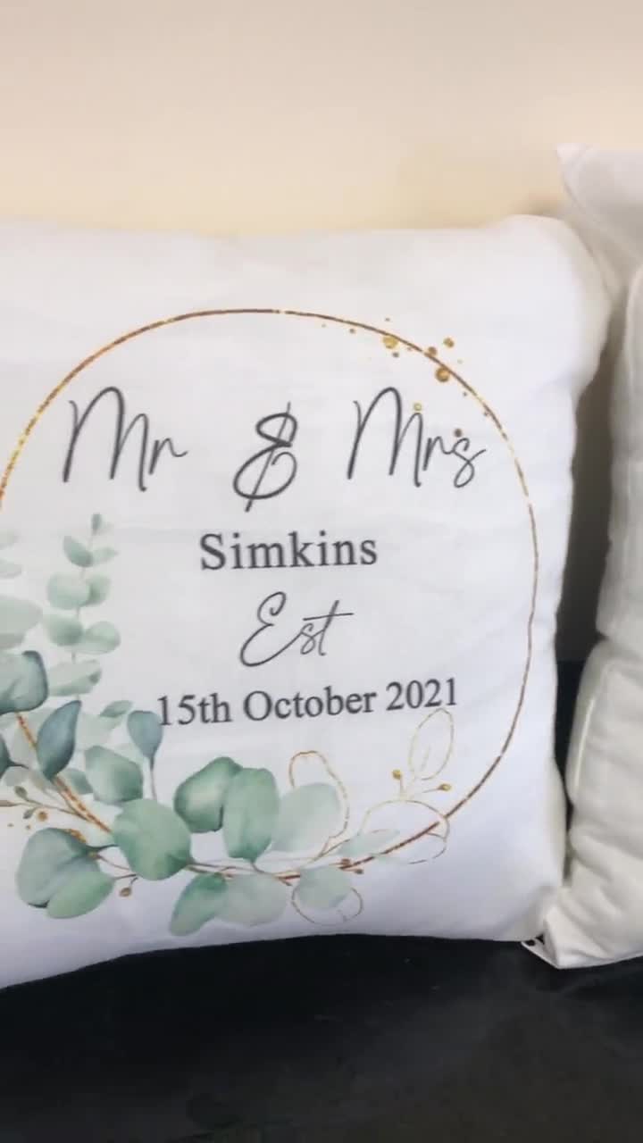 Personalised mr and deals mrs cushions