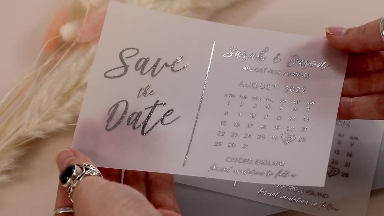 Modern Save the Dates for Wedding, Vellum Wedding Save the Date