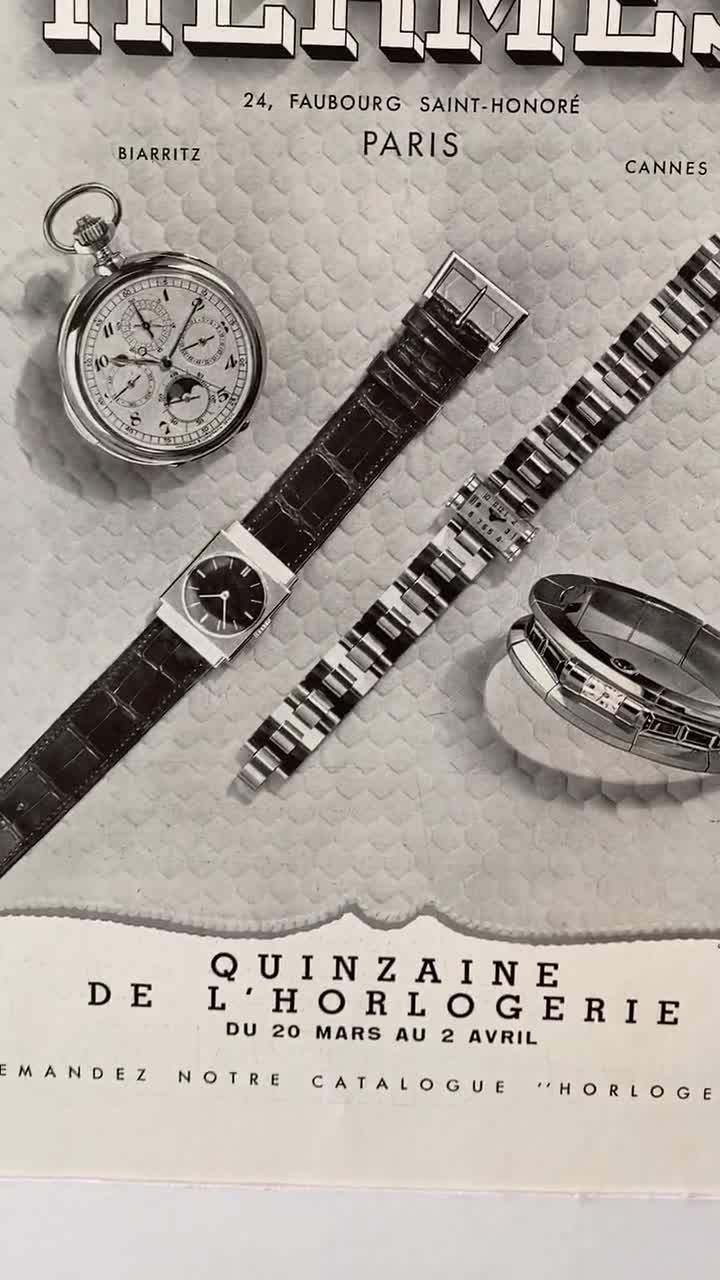 Rare Authentic Vintage Hermes Watch Advertisement Print