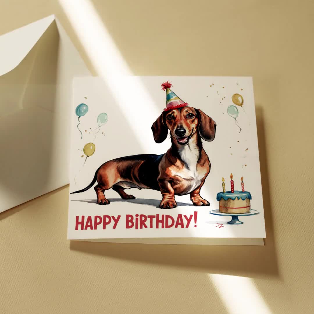1 x biglietto di auguri – Buon compleanno salsiccia bassotto Skateboard Cucciolo Cani Animali Animali Animali Moglie Partner Mamma Papà Ragazze Ragazzi Amico #79790