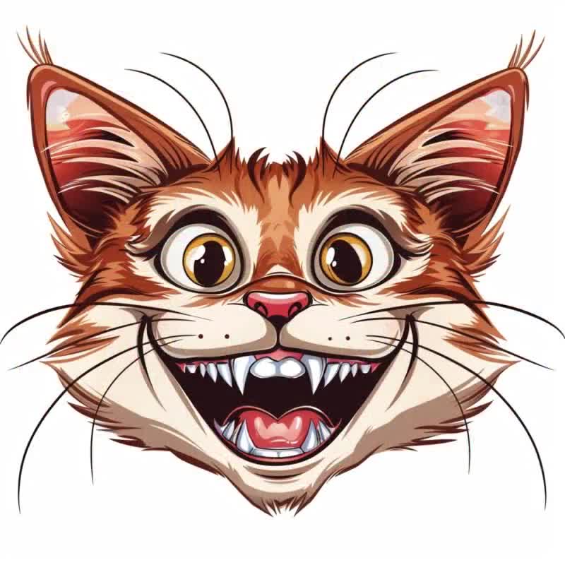 Crazy Cat Clipart, 12 PNG Images With Transparent Background