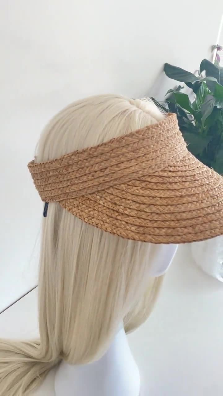 Crownless Wide Brimmed Sun Hat Visor Panmilli Crownless Hat Raffia