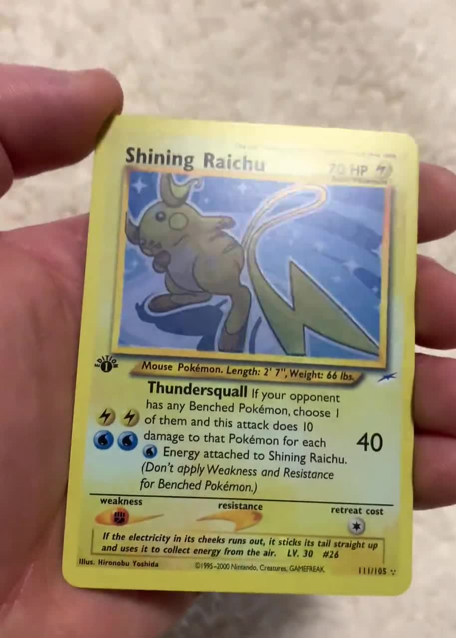 Raichu brillant - carte Pokémon 111/105 Neo Destiny