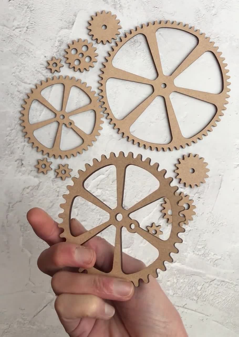 Zahnräder-3 Zoll-Set aus 12-baltischen Birkensperrholz-SteamPunk Zahnräder-Handwerk  Zahnräder-Holz Schliff Zahnräder-Laser Cut-BASIC Zahnrad-12 Qty - .de