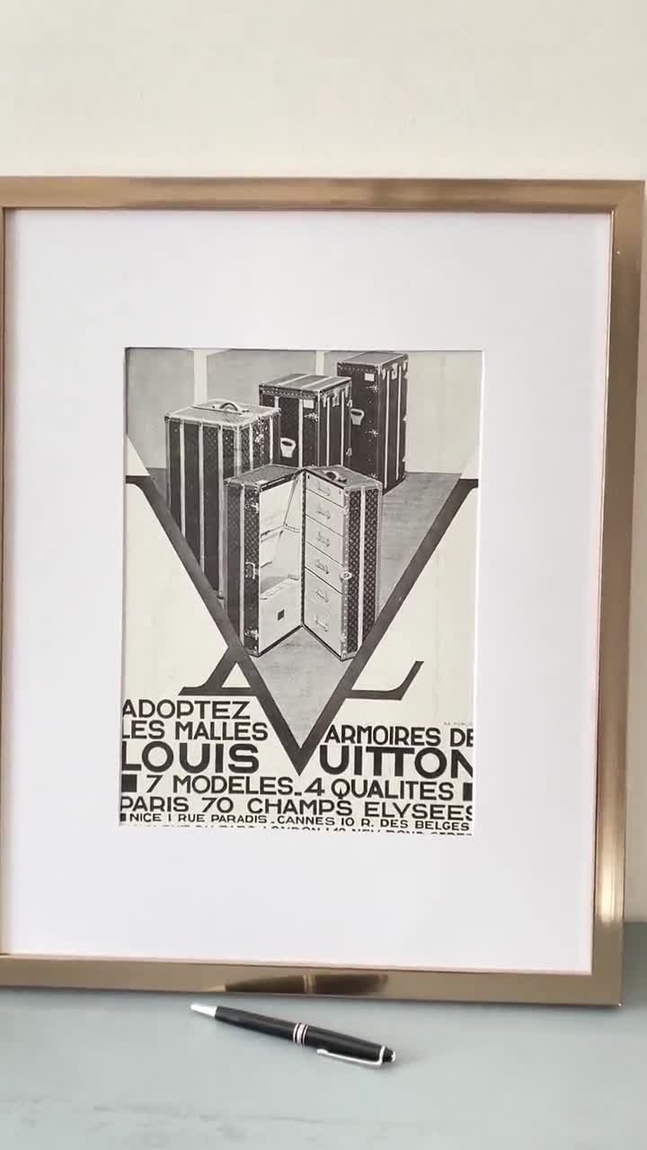 Vintage French Fashion Wall Art Print LOUIS VUITTON Black & 