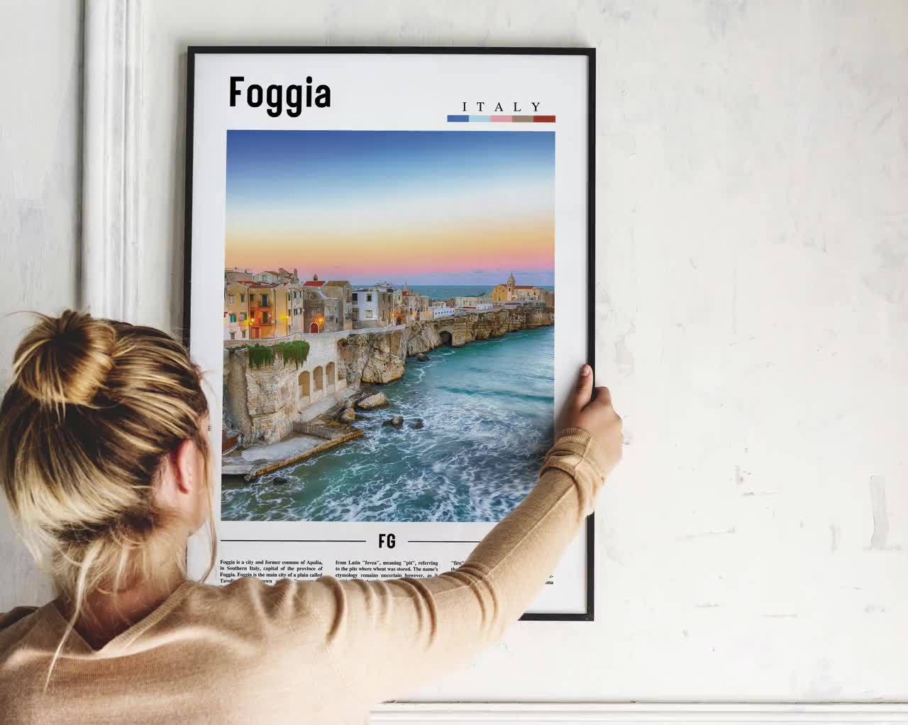 Foggia Print, Foggia Poster, Foggia Wall Art, Italy Photo, Italy Poster,  Italy Print, Italy Wall Art, Minimal Travel Poster