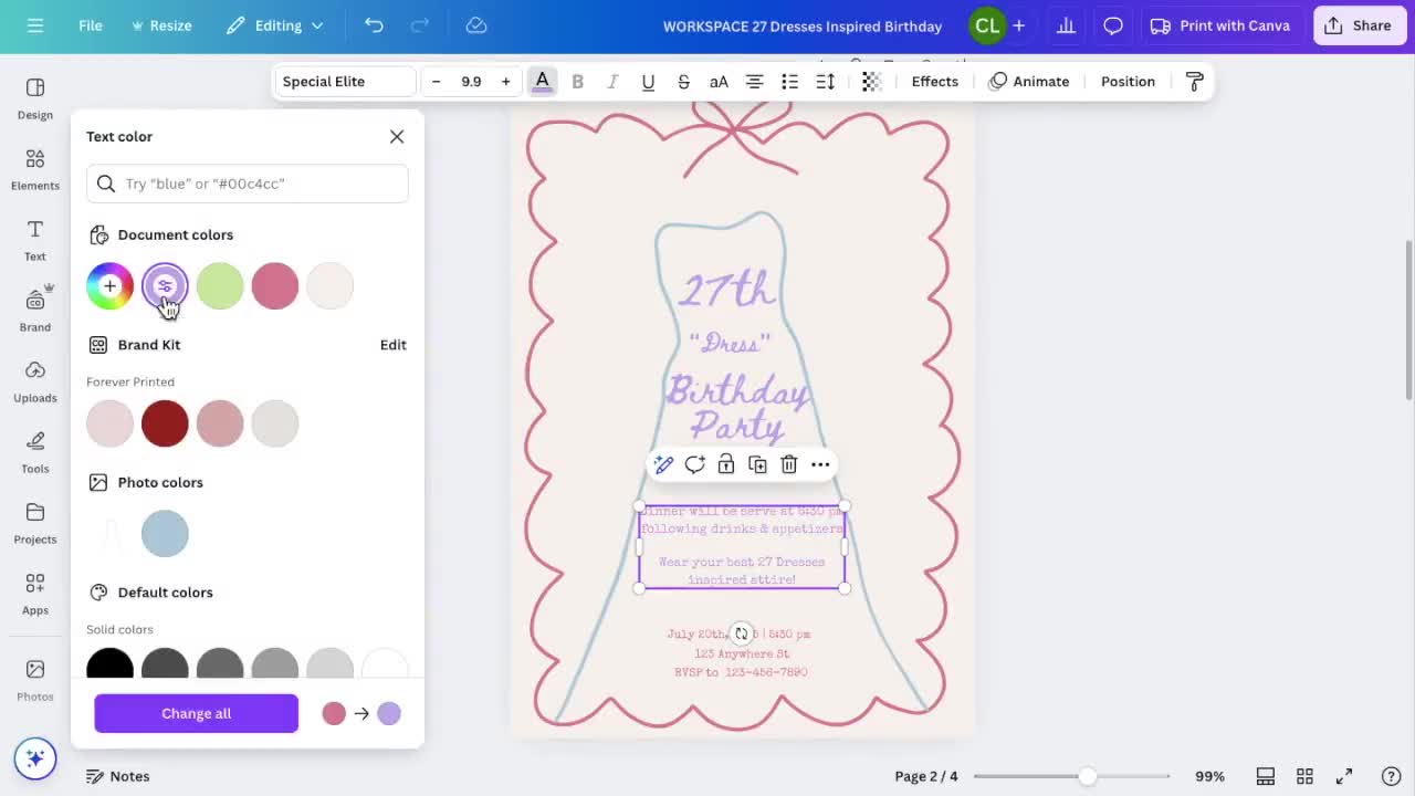 27 Dresses Birthday Invitation: Ribbon Bow Template (Canva, Digital Download) 27 Dresses Birthday Invitation: Ribbon Bow Template (Canva, Digital Download)
