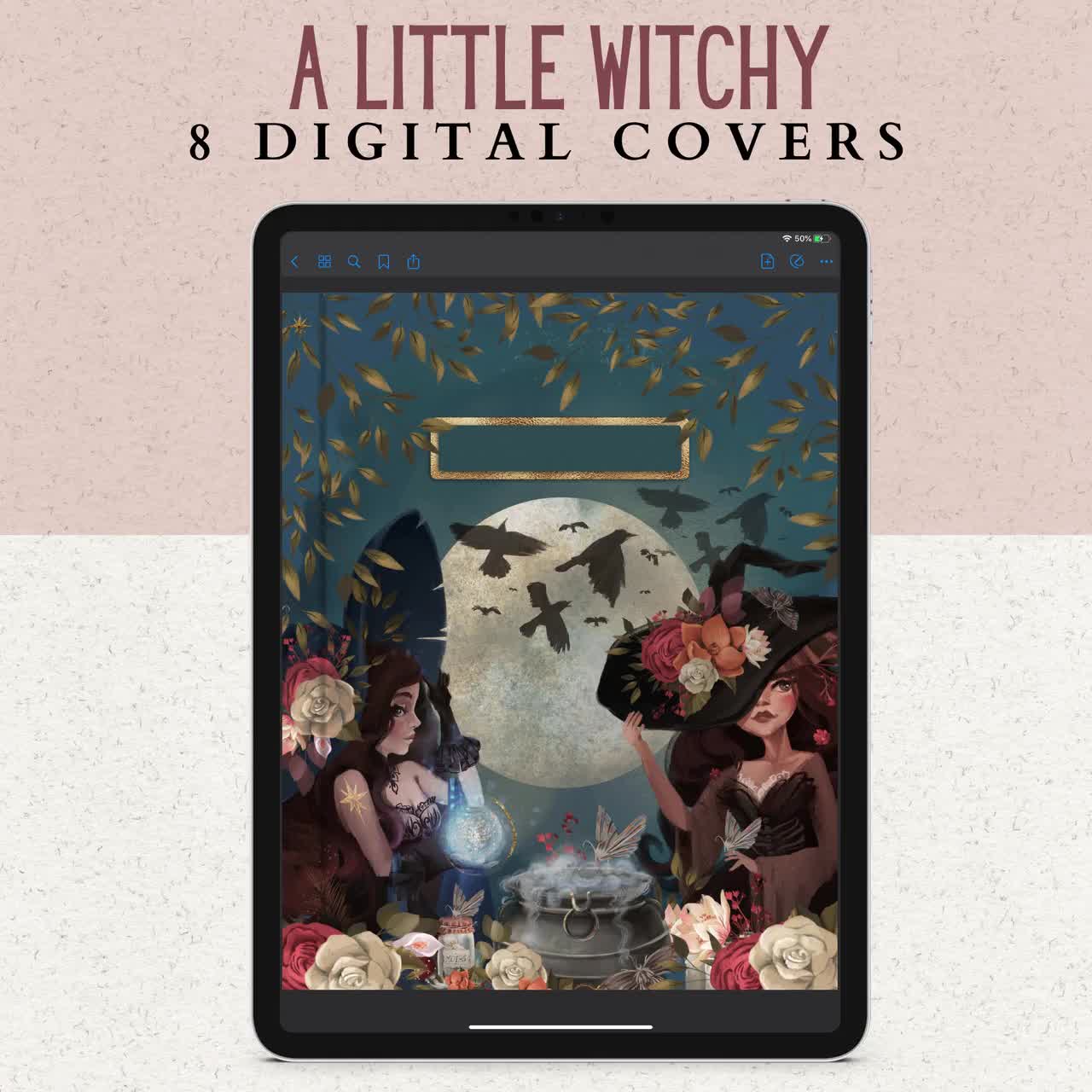 8 Witchy Digital Notebook Covers for Planners or Journals