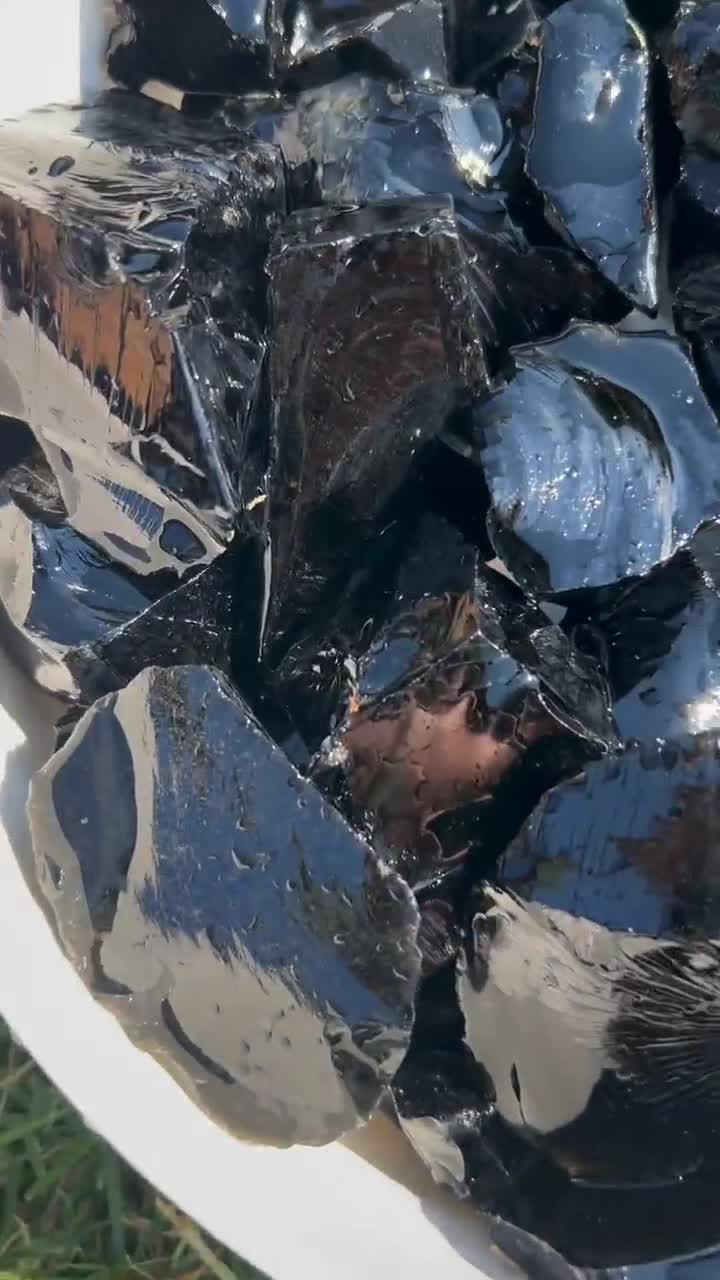 Obsidiana Negra / "Astillada" / Rocas en Bruto para Pulido de Brasil / Cristales en Bruto para Pulido, Artesanía y Lapidario / Cristal al por Mayor video poster
