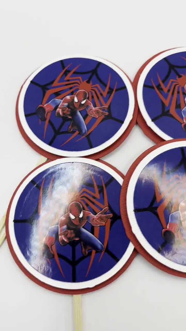 Adornos para cupcakes de Spiderman: decoraciones para fiestas hechas a mano. video poster