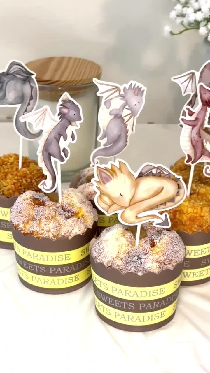 Dragon edible cake topper muffin party decoration new birthday gift fantasy