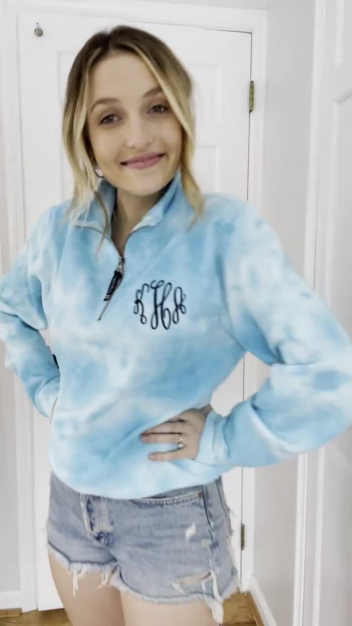 Monogrammed Tie Dye Crosswind Quarter Zip 