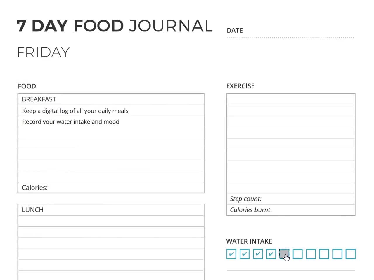 7 Day Food Journal | Printable / Editable PDF | Clear Design | A4 & US Letter | Food Diary | Instant Digital Download - Etsy 7-day-food-journal-printable-editable-pdf-clear-design-a4-us-letter-food-diary-instant-digital-download-etsy