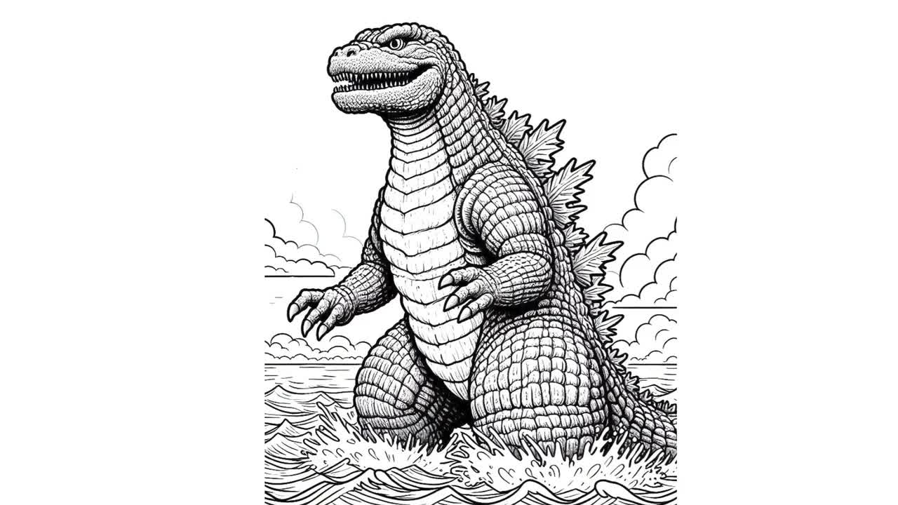 Dibujos para colorear de Godzilla y King Kong (Set de 20) Diseños de arte  imprimibles para niños y adultos. Actividades relajantes para colorear  monstruos. Regalo para niños y adultos. Monstruos PNG., image size:1280x720