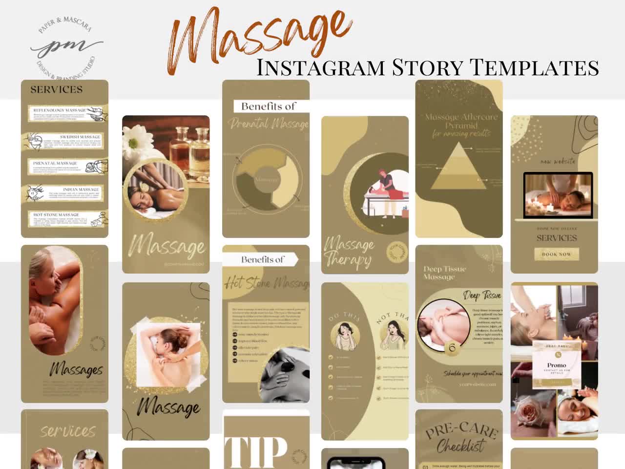 Massage Therapist Instagram Story Templates, Editable Massage Social Media  Posts, Massage Instagram Story