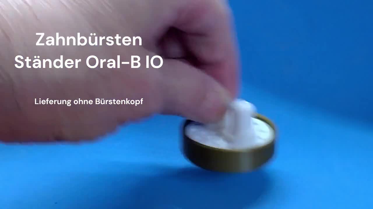 Portaspazzolino con vaschetta raccogligocce, porta testina per Oral-B IO, versione  rotonda per il bagno. Igienico -  Italia