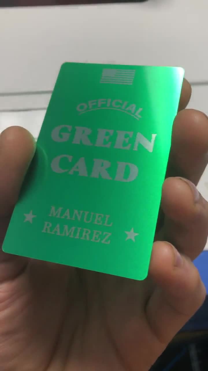 Personalized Green Card *Your Friends Name Here* Very Official Metal Laser  Engraved Gag Inappropriate USA Custom Giftcard Immigration Joke