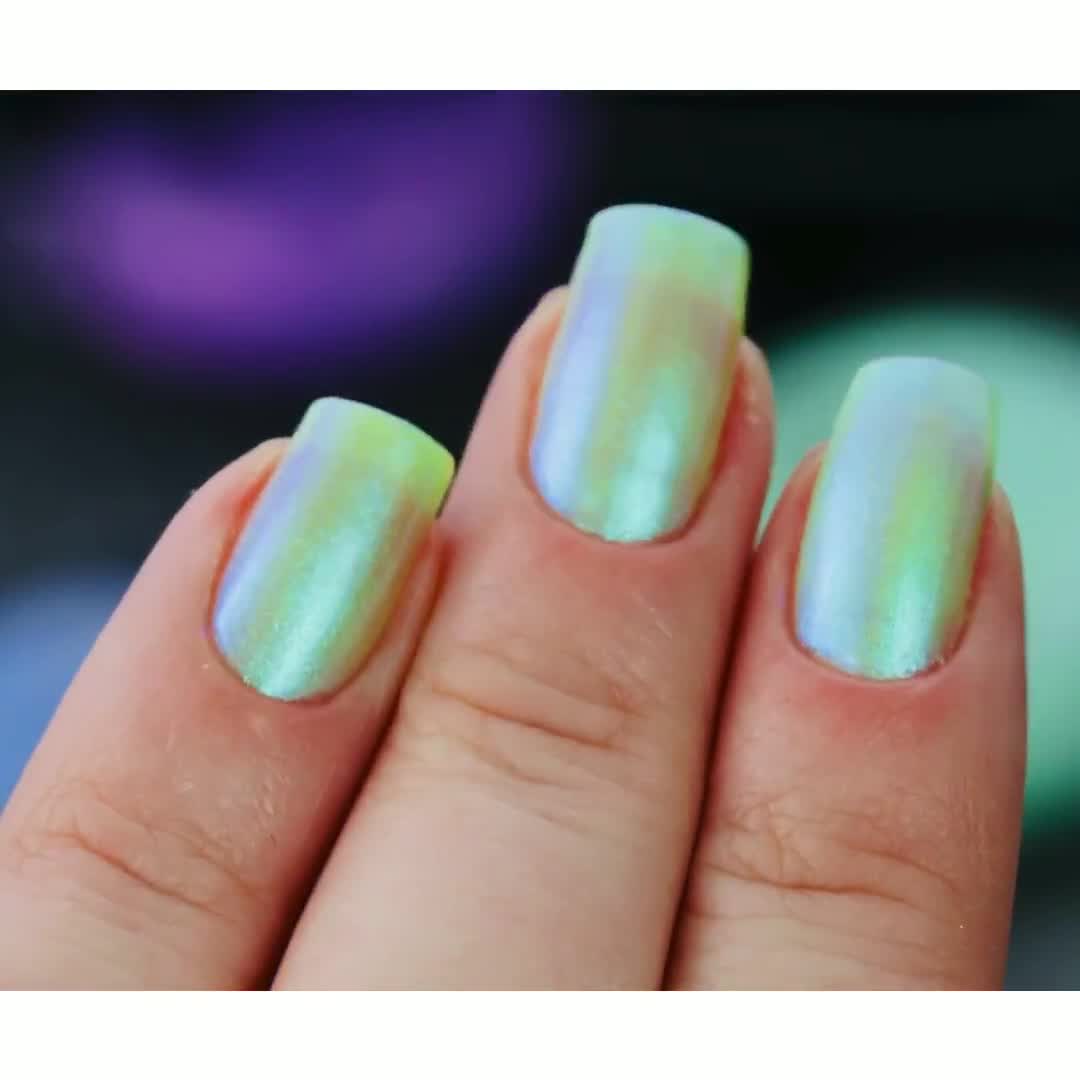 P•O•P Polish Pizzaz Neon Mylar Slick Green Blue Aqua Pink