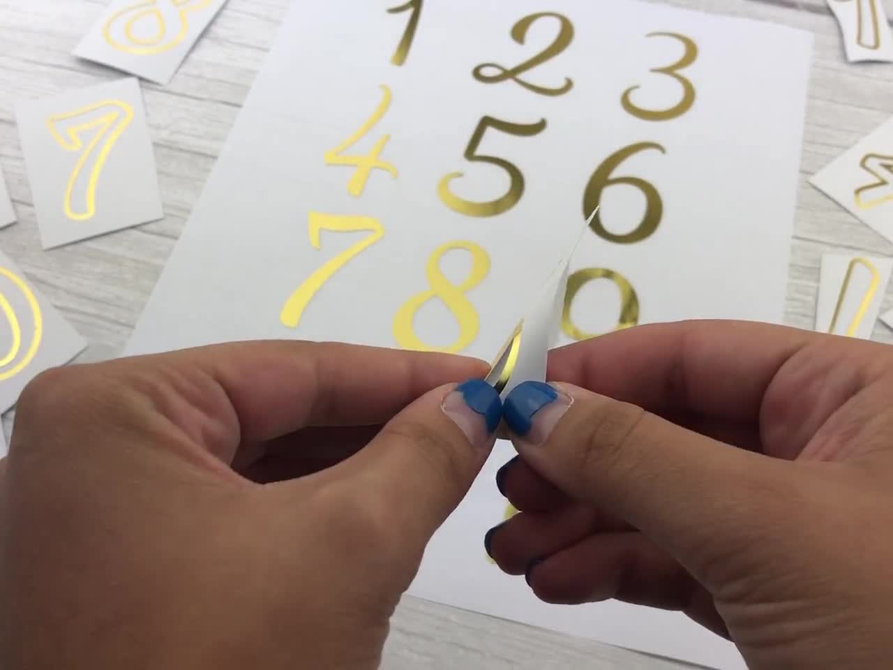 1pcs Gold Cursive Letter Stickers Gold Foil Calligraphy Letter