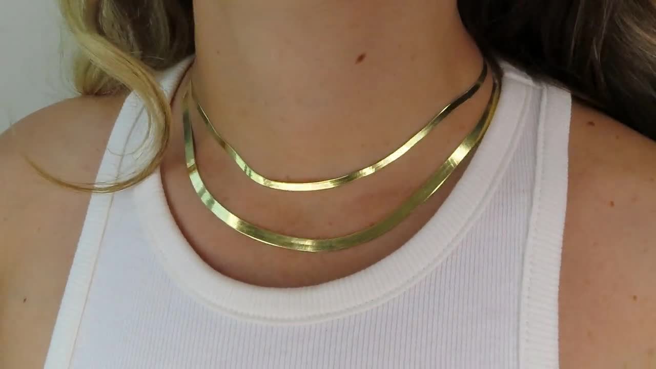 Herringbone Necklace (24k gold) – Luna Alaska Jewelry
