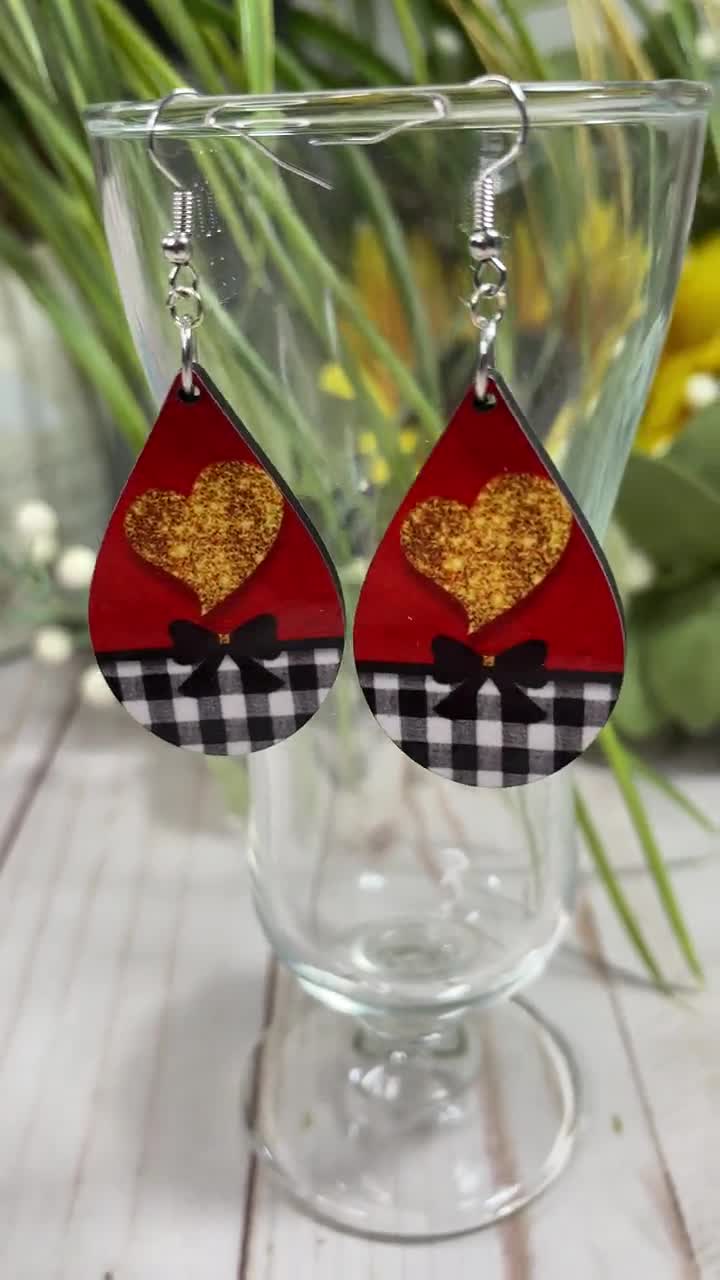Full Color Teardrop Earrings, Permanent Sublimation Printing on Both Sides,  MDF Lightweight Earrings, Gift For Mom, Gift For Girlfriend