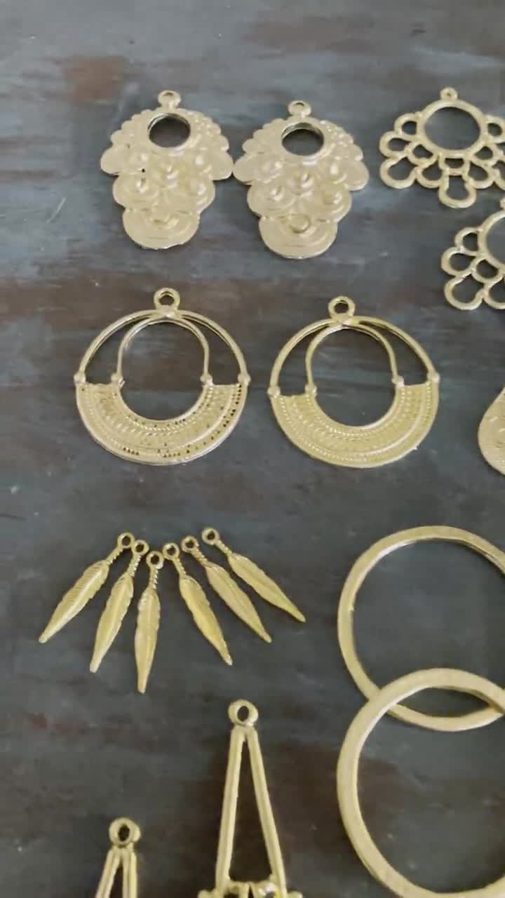 88 PCS Raw Brass Earring Findings-one Set Endless -   Wholesale  earrings, Earring findings, How to make earrings