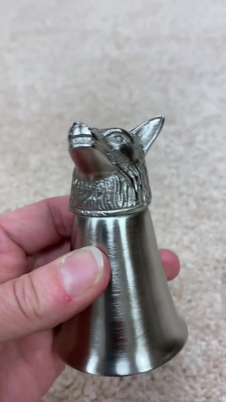 Large Dog Pewter, Shot Glass, Jigger, Stirrup Cup, Measure, Cup 