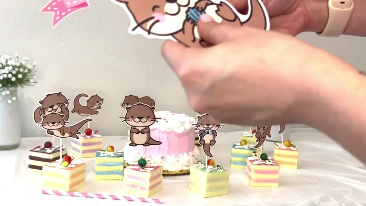 HOOTNEE Set 4 Statuette Lontra In Miniatura In Resina – Per Decorazione Torte, Terrario, Casa E Portachiavi Fai Da Te - 5