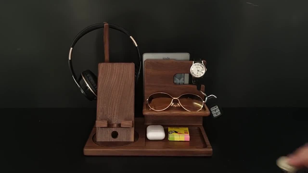  Gladsico Handmade Desk Organizer with Headphone Stand