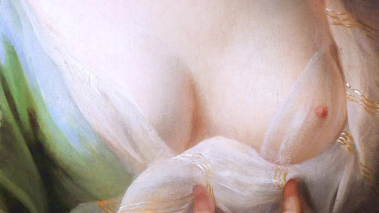 Nude Breast Classical Renaissance Painting Detail altered