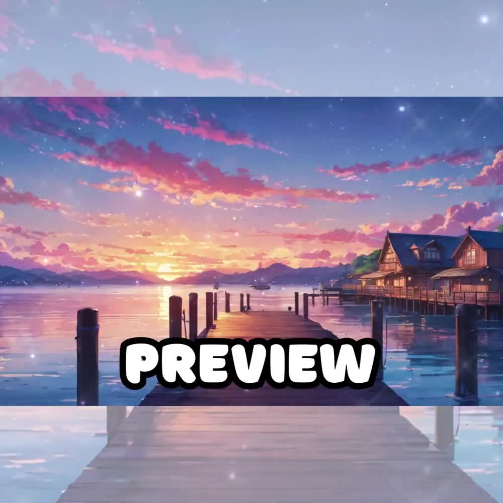 ANIMATED BACKGROUND - Beach Date , Sunset, Anime, Romantic (loop, 4k 60  fps) VTUBER / Lo - Fi / Stream Background