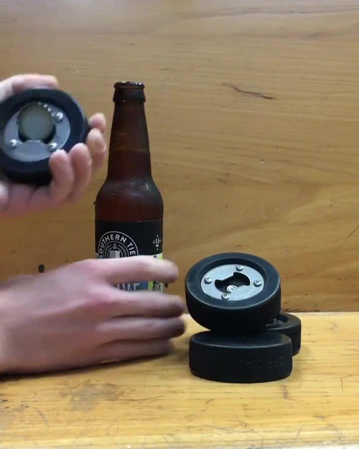 The PuckOpener - Hockey Puck Bottle Opener - Blank - Buffalo BottleCraft