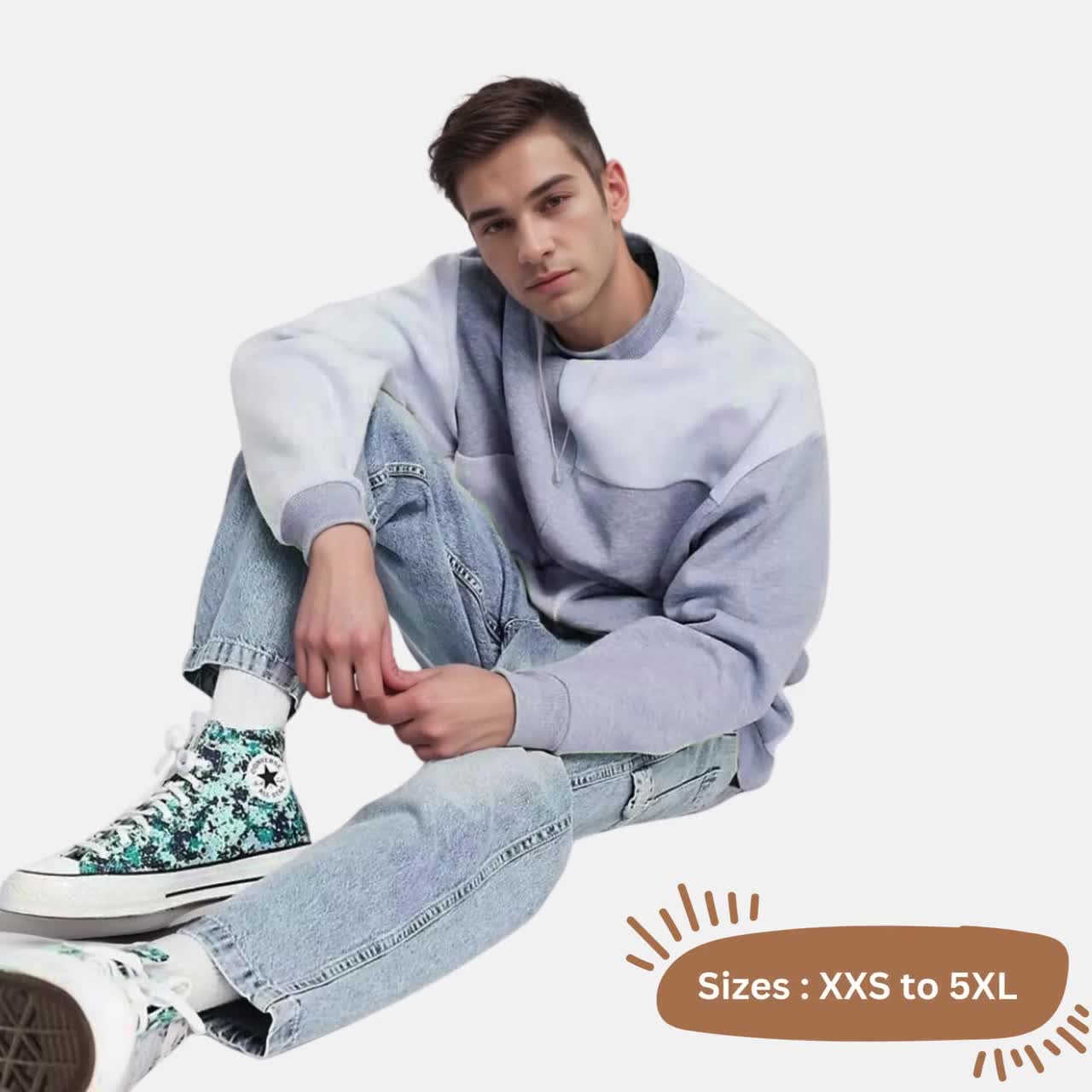 Oversized Blocked Sweatshirt Sewing Pattern | Men's XXS-5XL