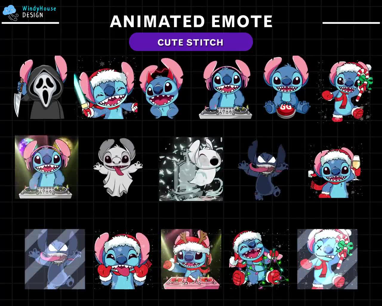 Animated Blue Alien Twitch Emote Pack , Cute Stream Emote, Discord Emote, Stream Decoration video poster