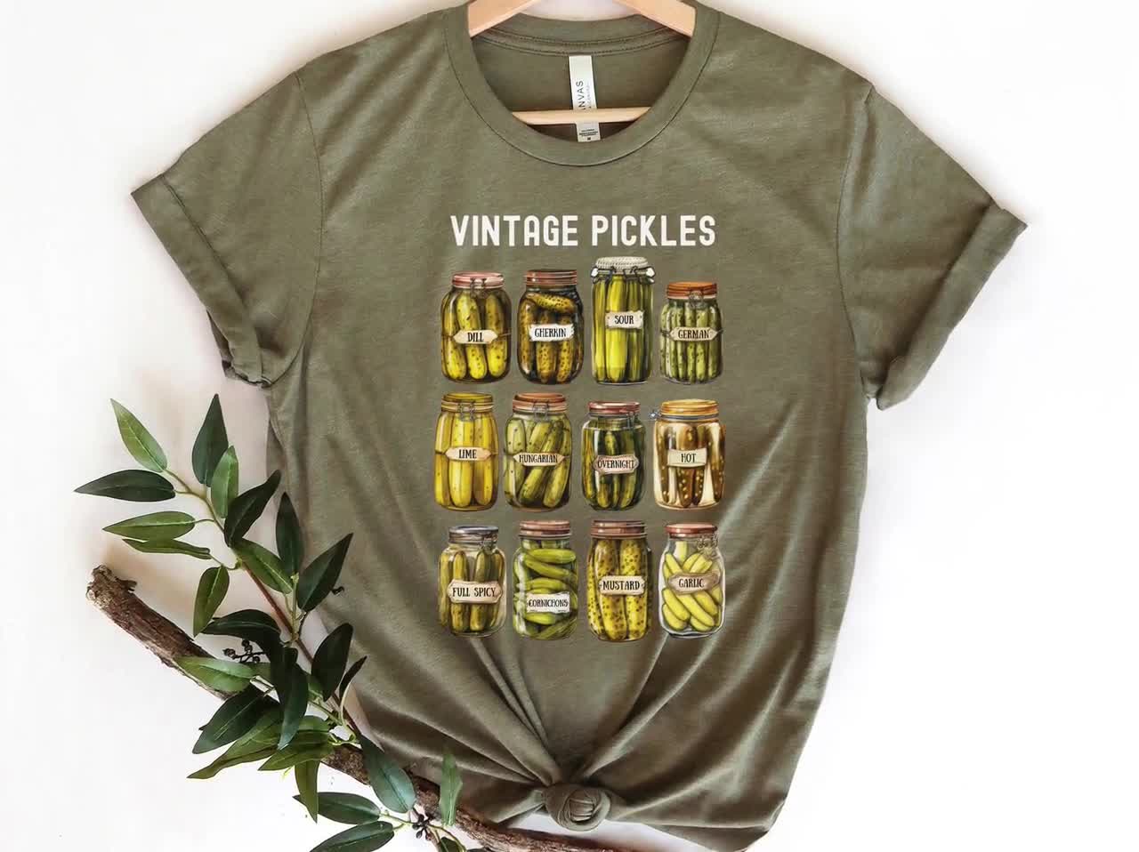 Vintage Pickles Shirt, Pickle Lovers Tshirt, Pickle Shirt, Homemade Pickles  Shirt, Pickle Jar Crewneck Shirt, Foodie Tee, Funny Pickle Shirt