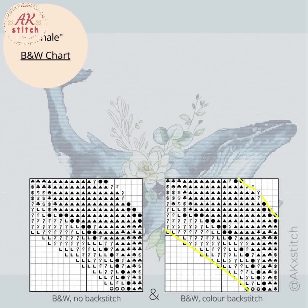 AKx Stitch kit point de croix - Whale