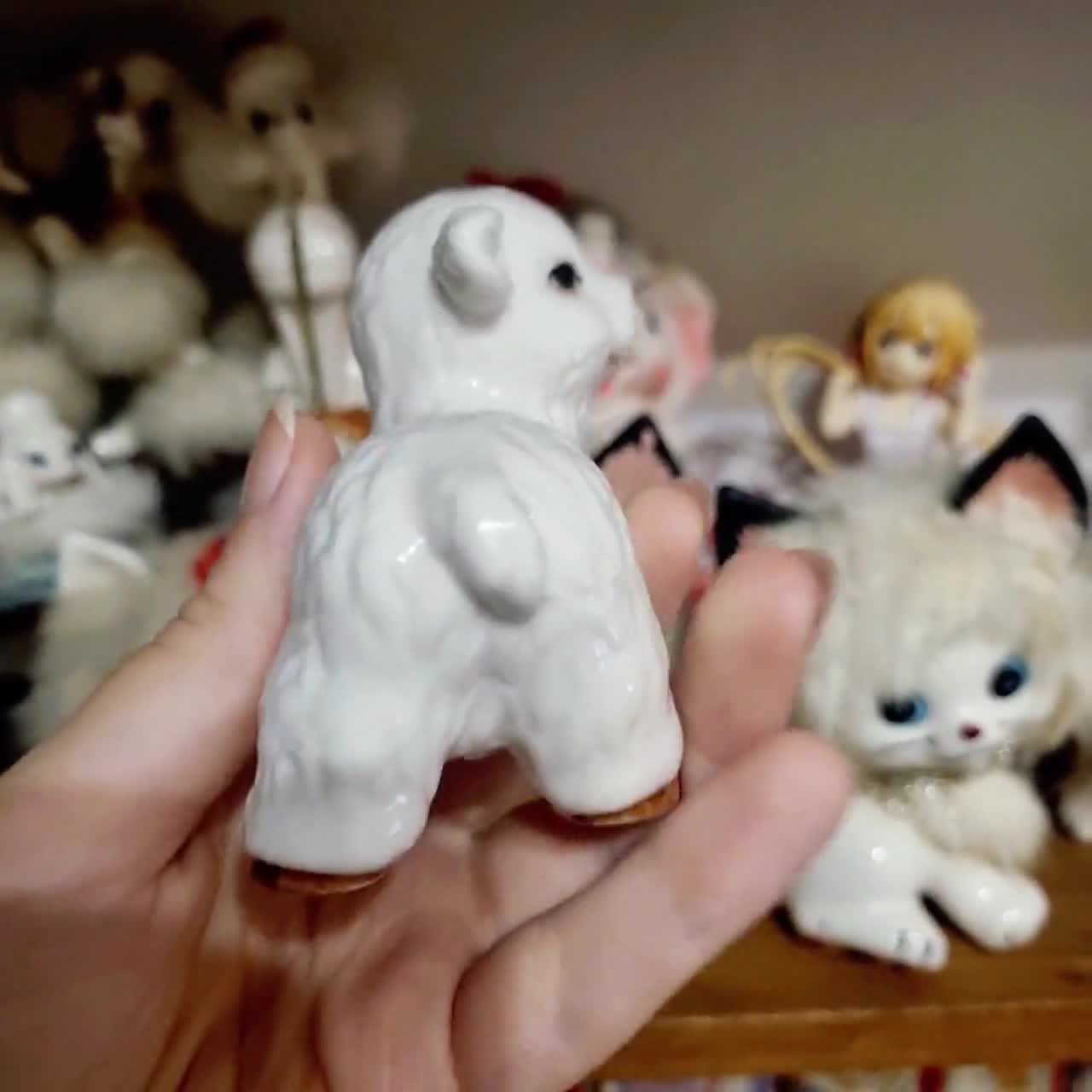 Vintage Porcelain White Lamb Sheep Figurine | Retro 70s 60s
