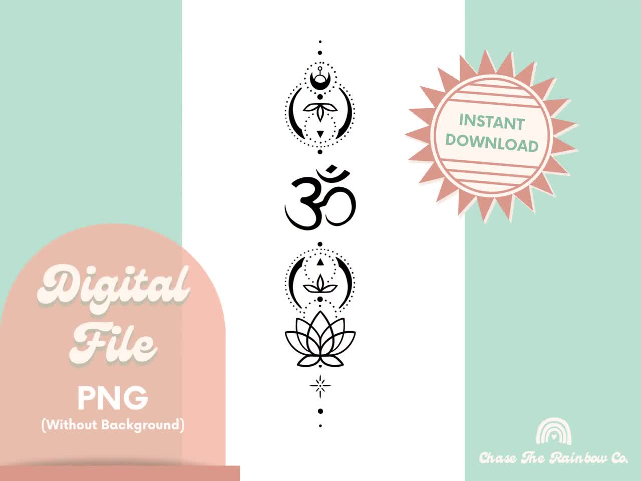 Outline collection of abstract yoga symbol with mandala, hamsa, moon,  lotus, om. Indian linear yoga illustration. Vector mandala clipart for  card, print, packing, poster, tattoo in yoga style Stock Vector | Adobe