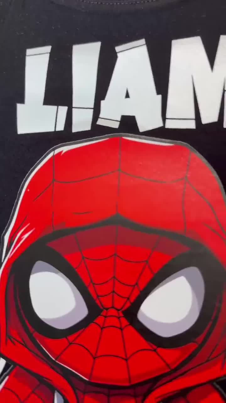 Spiderman Birthday T Shirt 100% Cotton, Red Spidey Birthday Tee, Urban Spiderman T Shirt Black or White, Birthday Boy video poster
